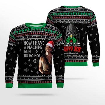 Die Hard Ho Ho Ho Machine Gun Christmas Ugly Sweater – Moonbestprint
