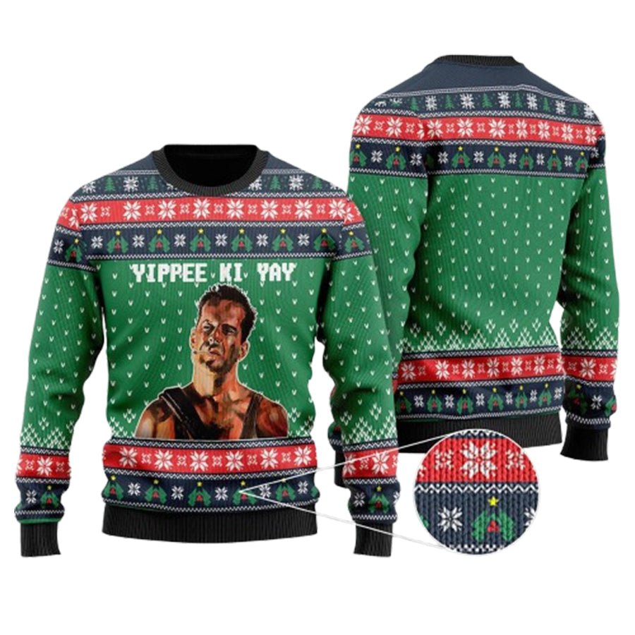 Die Hard John Mcclane Yippee Ki Yay Come Out To The Coast Well Get Together Ugly Christmas Sweater – Moonbestprint