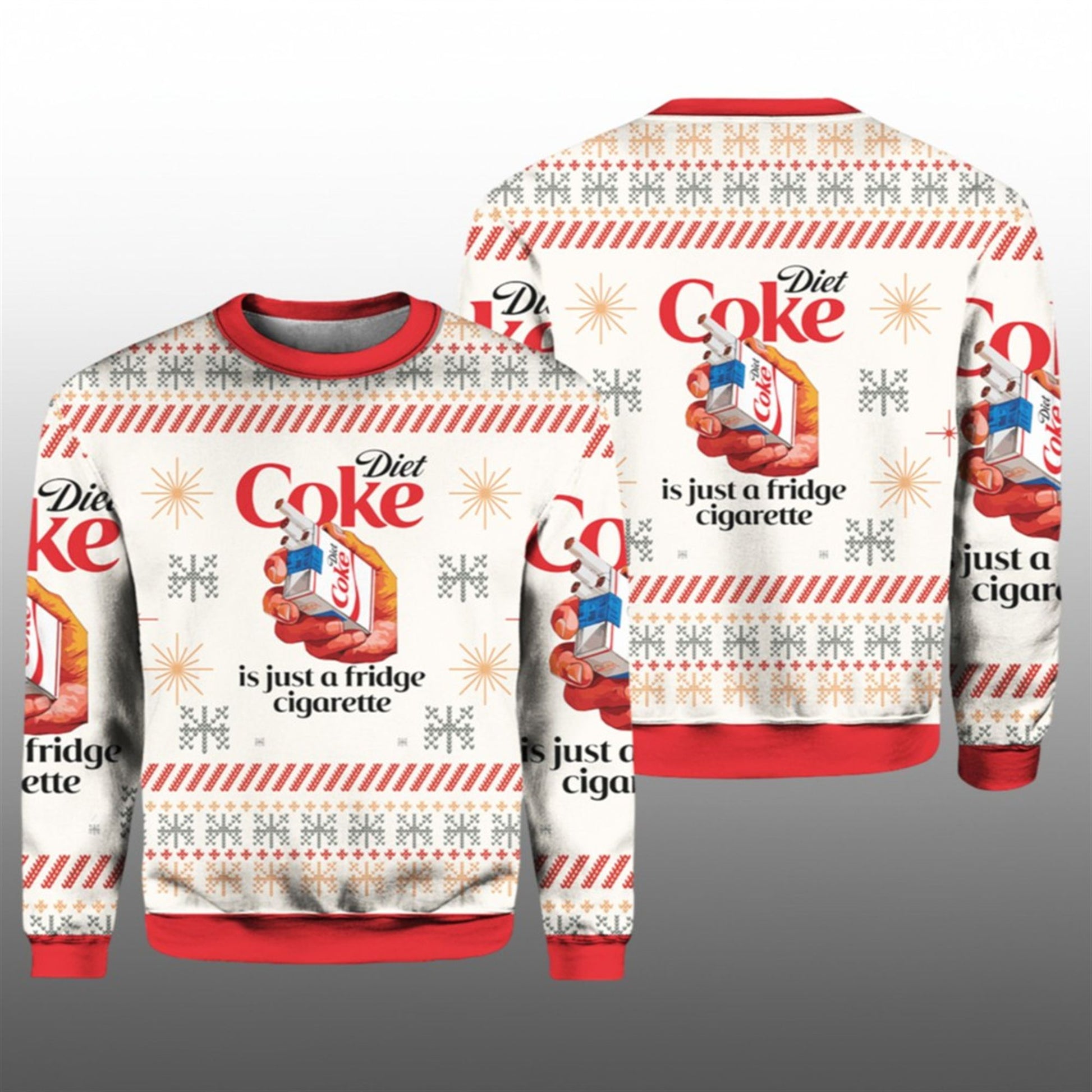 Diet Coke Is Just A Fridge Cigarette Christmas Ugly Sweater 2026 Christmas - Moonbestprint