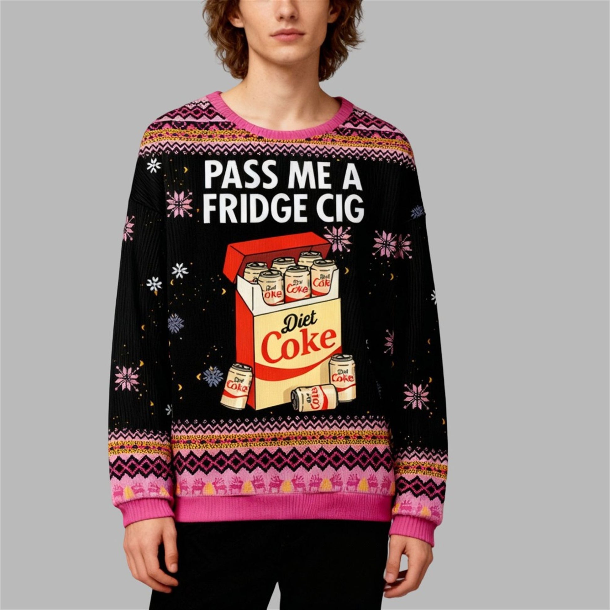 Diet Coke Pass Me A Fridge Cigarette Ugly Sweater 2026 Christmas - Moonbestprint