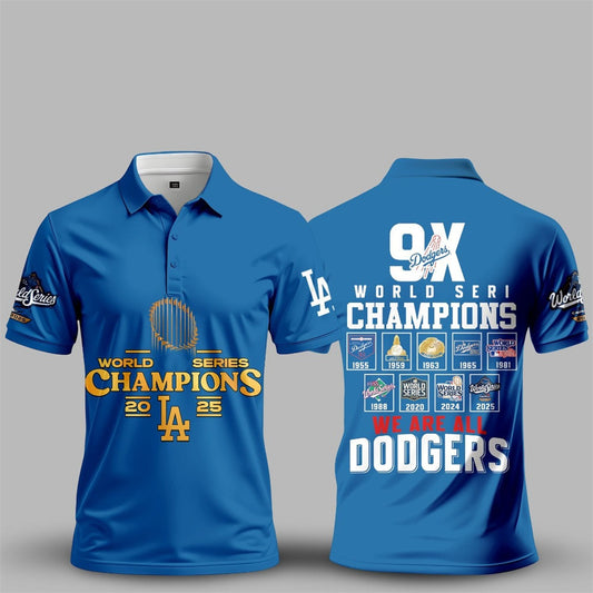 Dodgers 2025 World Series Champions We Are All Dodgers Polo Shirt - Moonbestprint