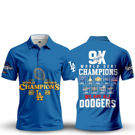 Dodgers 2025 World Series Champions We Are All Dodgers Polo Shirt - Moonbestprint