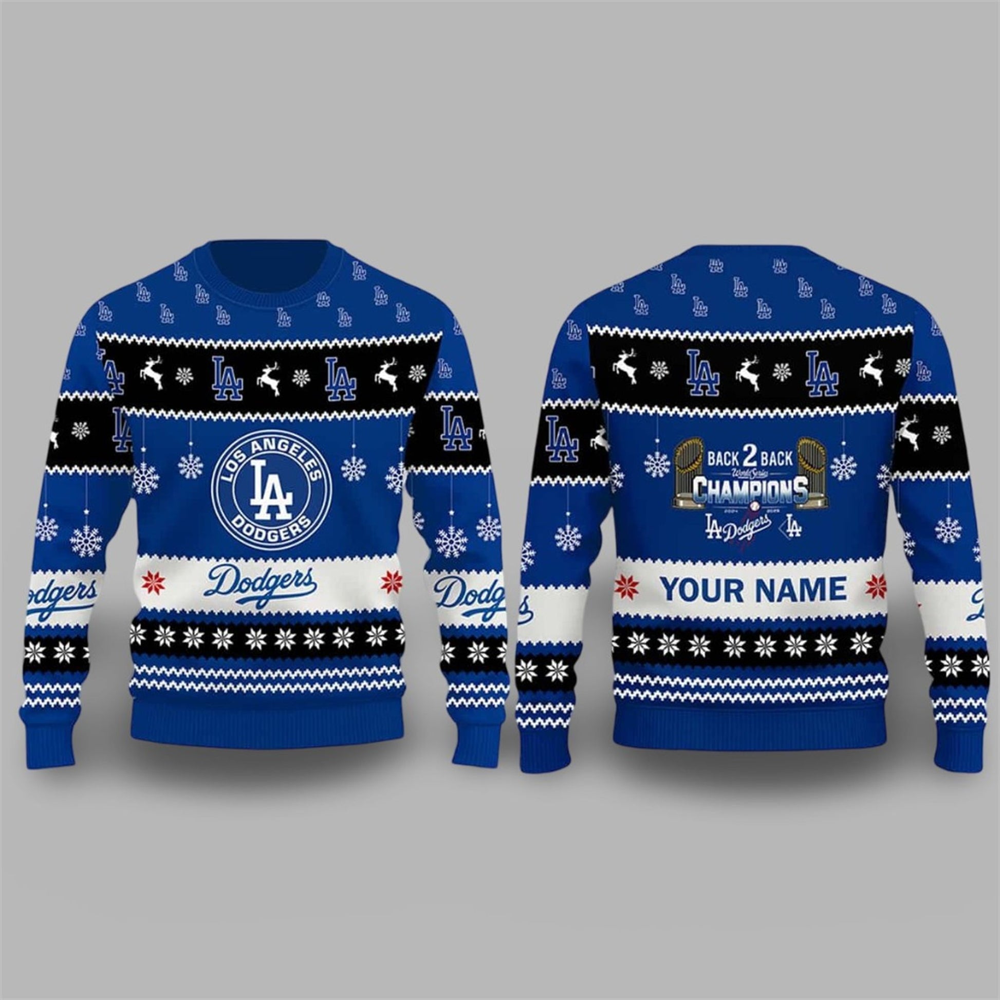 Dodgers World Series 2026 Back To Back Ugly Sweater - Moonbestprint