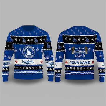 Dodgers World Series 2026 Back To Back Ugly Sweater - Moonbestprint