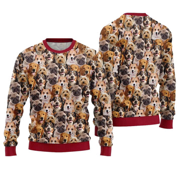 Dog Faces Ugly Christmas Sweater - Moonbestprint