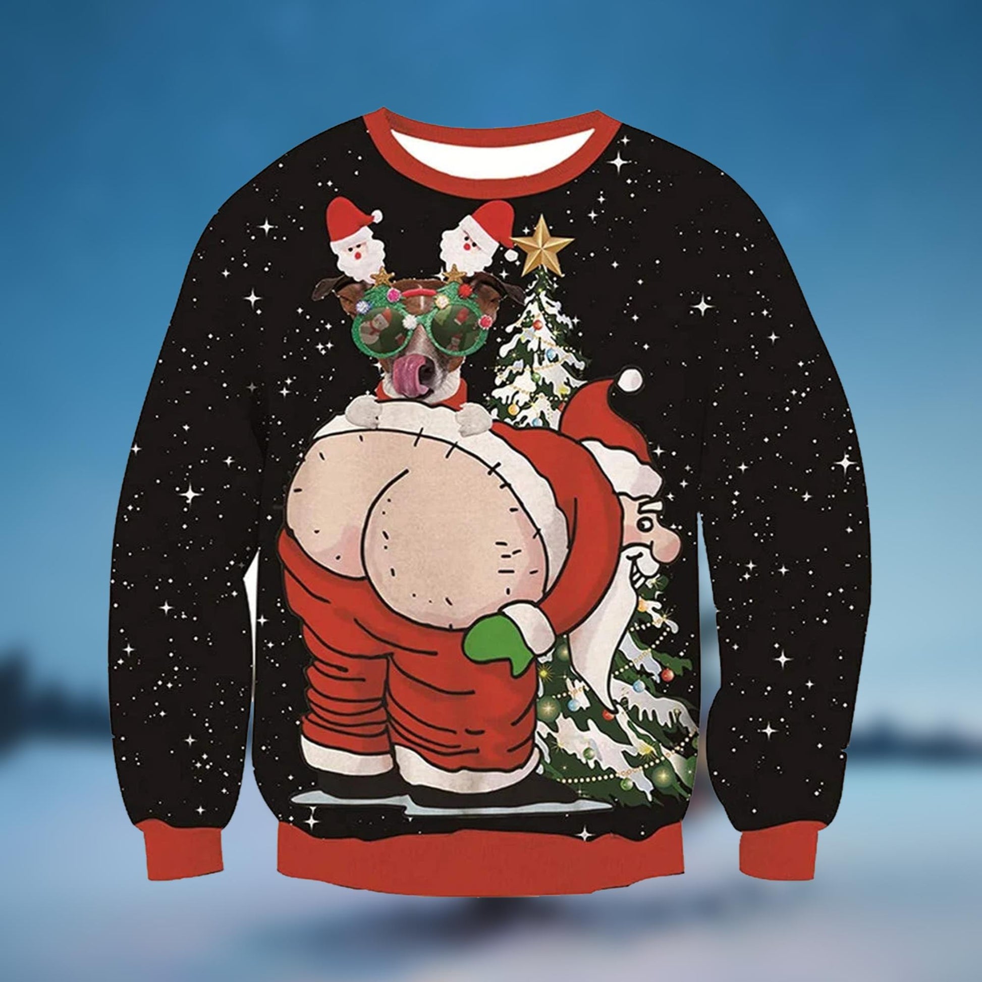 Dog Santa Ass Ugly Christmas Sweater - Moonbestprint