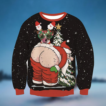 Dog Santa Ass Ugly Christmas Sweater - Moonbestprint