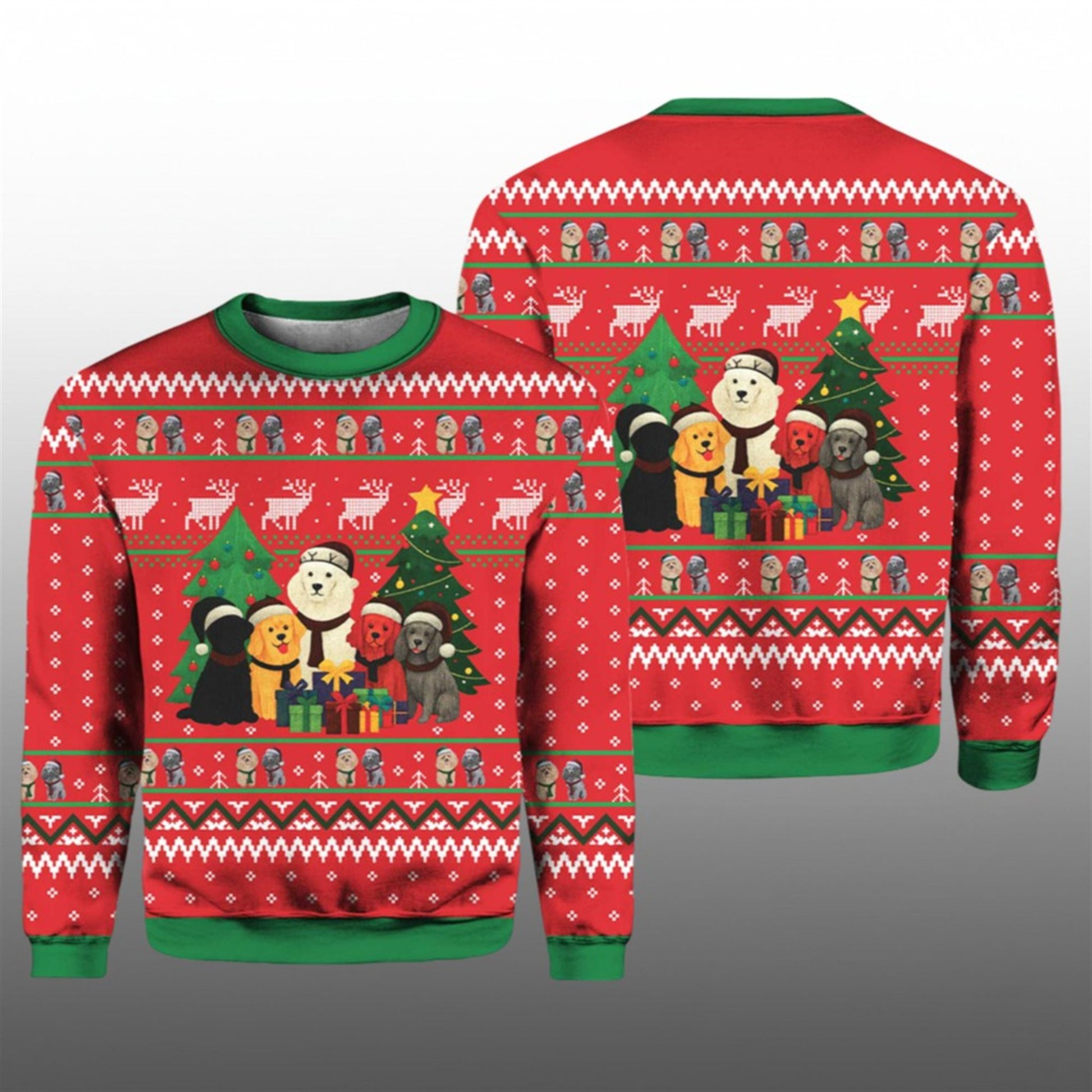Dogs Gathering Ugly Christmas Sweater 2026 Christmas - Moonbestprint