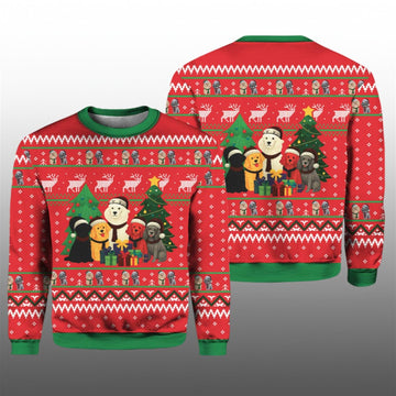 Dogs Gathering Ugly Christmas Sweater 2026 Christmas - Moonbestprint