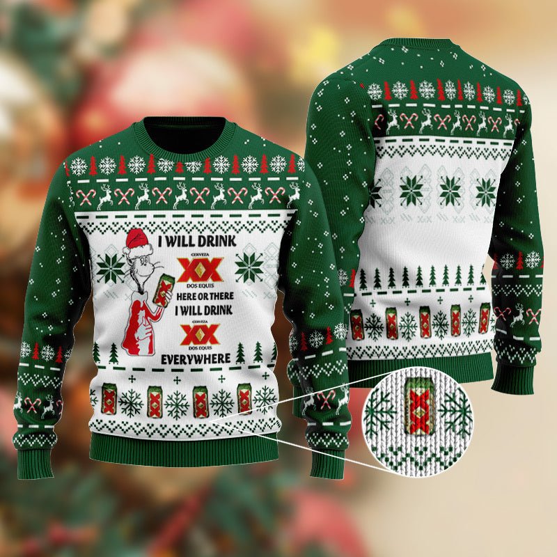 Dos Equis Cat Hat Will Drink Everywhere Ugly Sweater – Moonbestprint