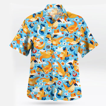 Dragonite Dratini Pokémon Hawaiian Shirt Blue Tropical – Moonbestprint