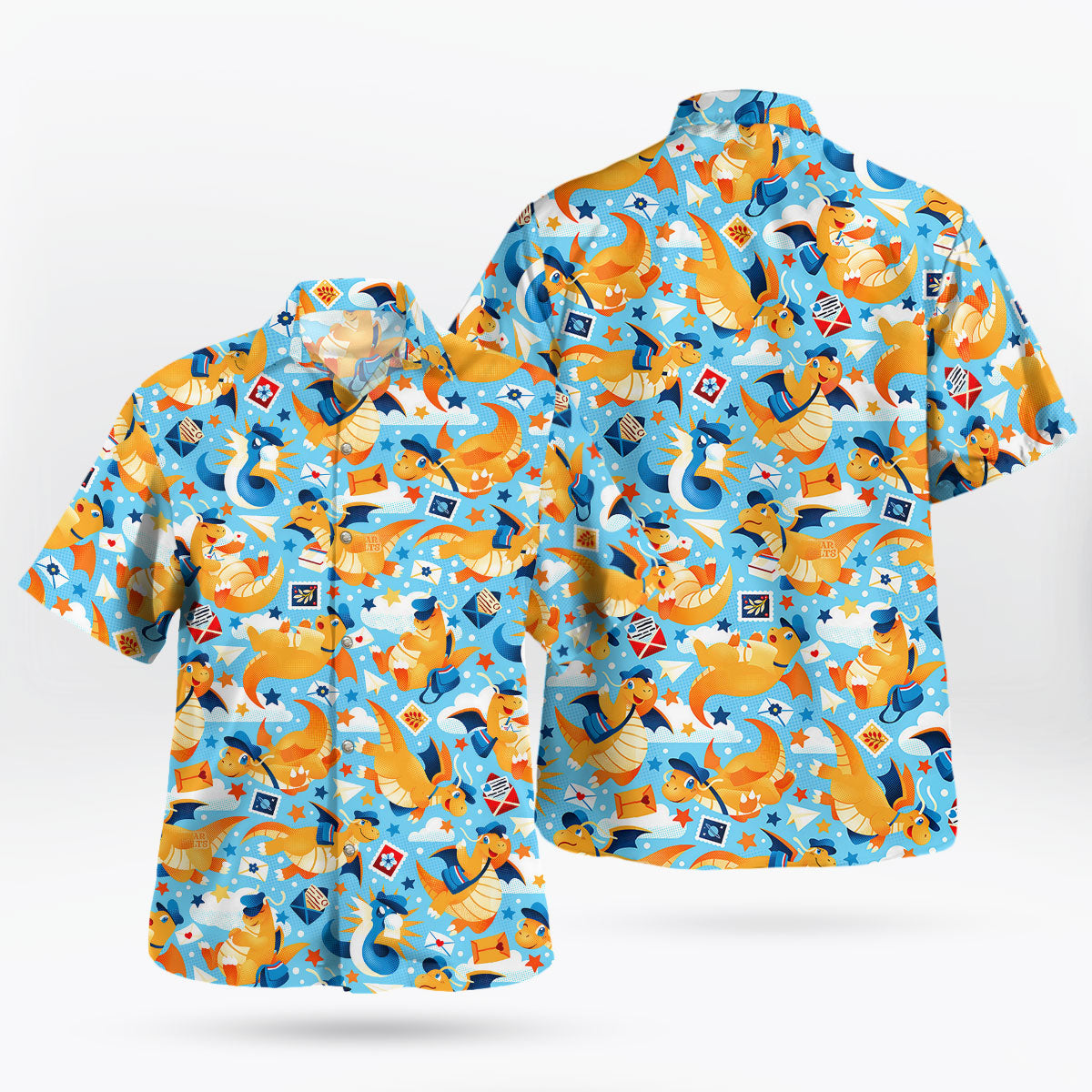 Dragonite Dratini Pokémon Hawaiian Shirt Blue Tropical – Moonbestprint