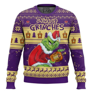 Drink Up Grinches Stolen Crown Royal Ugly Sweater, Grinch Holiday Sweater Moonbestprint