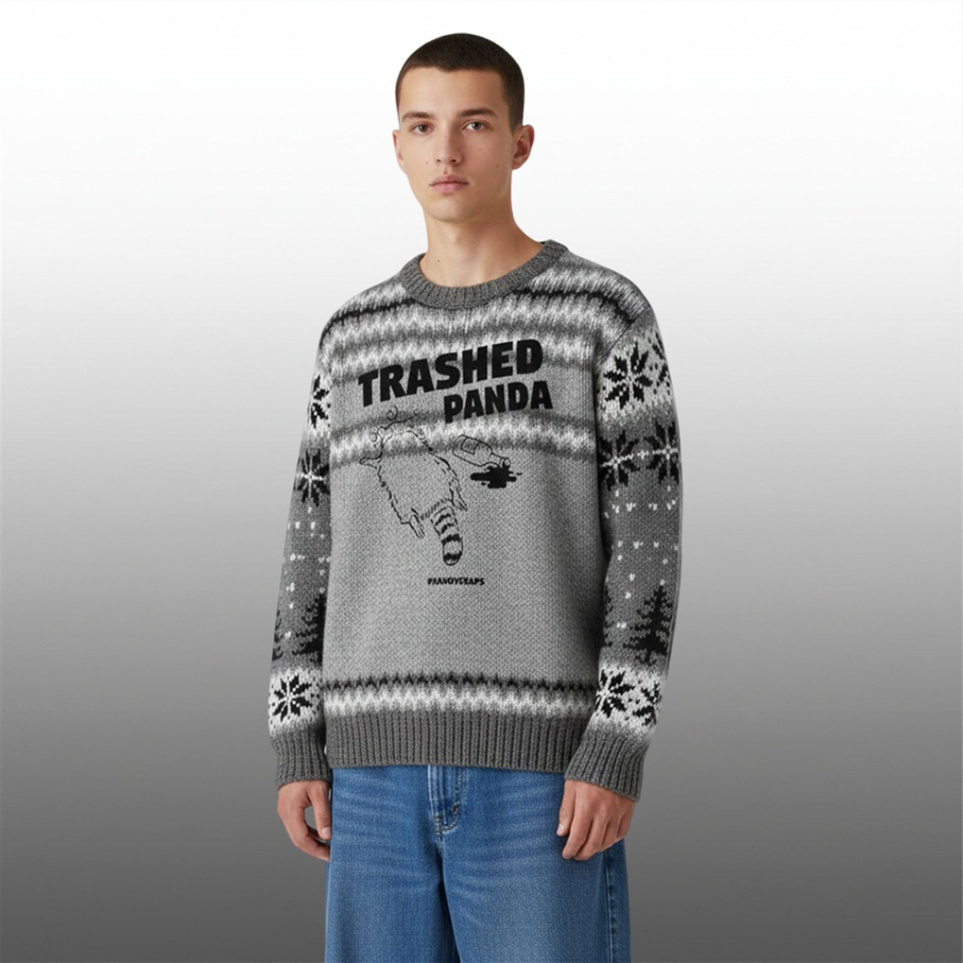 Drunk Raccoon Trashed Panda Ugly Sweater - Moonbestprint