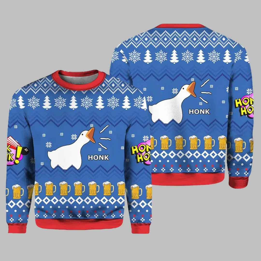 Duck Honk Honk Goose Ugly Christmas Sweater – Moonbestprint