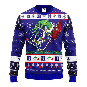 Duke Blue Devils Grinch Ugly Christmas Sweater, Grinch Xmas Sweater Moonbestprint