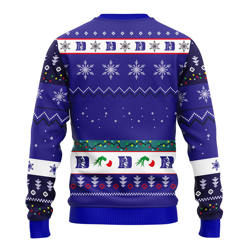Duke Blue Devils Grinch Ugly Christmas Sweater, Grinch Xmas Sweater Moonbestprint