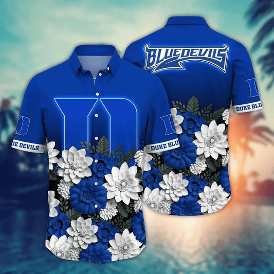 Duke Blue Devils NCAA Flower Aloha Hawaiian Shirt 13, NCAA Hawaiian Shirt Moonbestprint