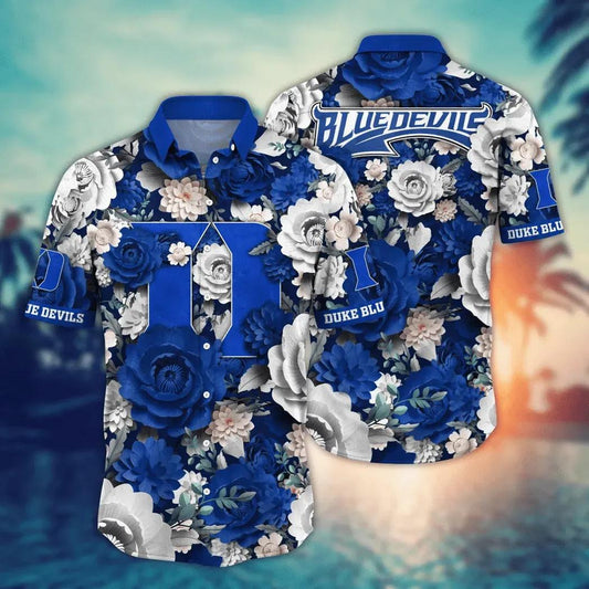 Duke Blue Devils NCAA Flower Aloha Hawaiian Shirt 4, NCAA Hawaiian Shirt Moonbestprint