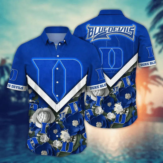Duke Blue Devils NCAA Flower Aloha Hawaiian Shirt 5, NCAA Hawaiian Shirt Moonbestprint