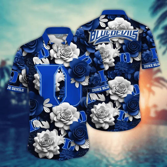 Duke Blue Devils NCAA Flower Aloha Hawaiian Shirt 8, NCAA Hawaiian Shirt Moonbestprint