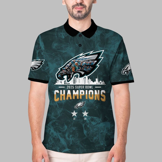Eagles 2025 Super Bowl Champions Polo Shirt - Moonbestprint