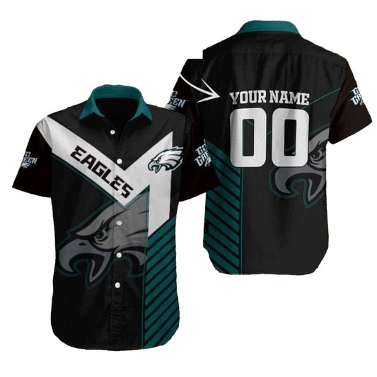 Personalized Philadelphia Eagles Eagles Game Day Black Hawaiian Shirt - Moonbestprint