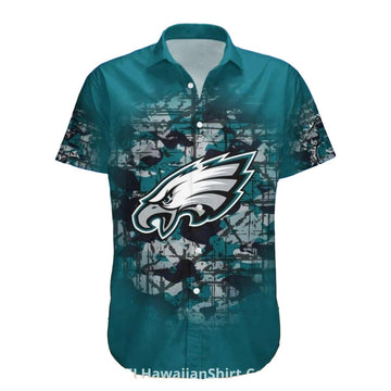 Philadelphia Eagles Camouflage And Logo Beach Style Hawaiian Shirt - Moonbestprint