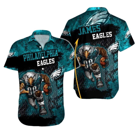 Personalized Philadelphia Eagles Warrior Eagle Mascot Football Hawaiian Shirt - Moonbestprint