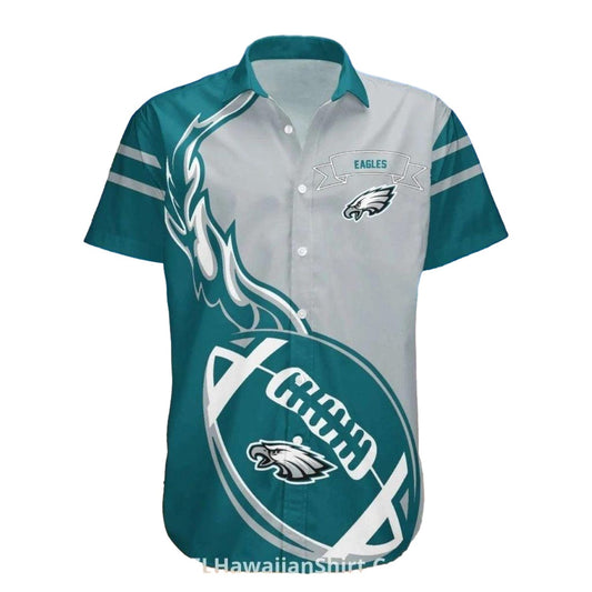 Philadelphia Eagles Football Flame Tribal Hawaiian Shirt - Moonbestprint