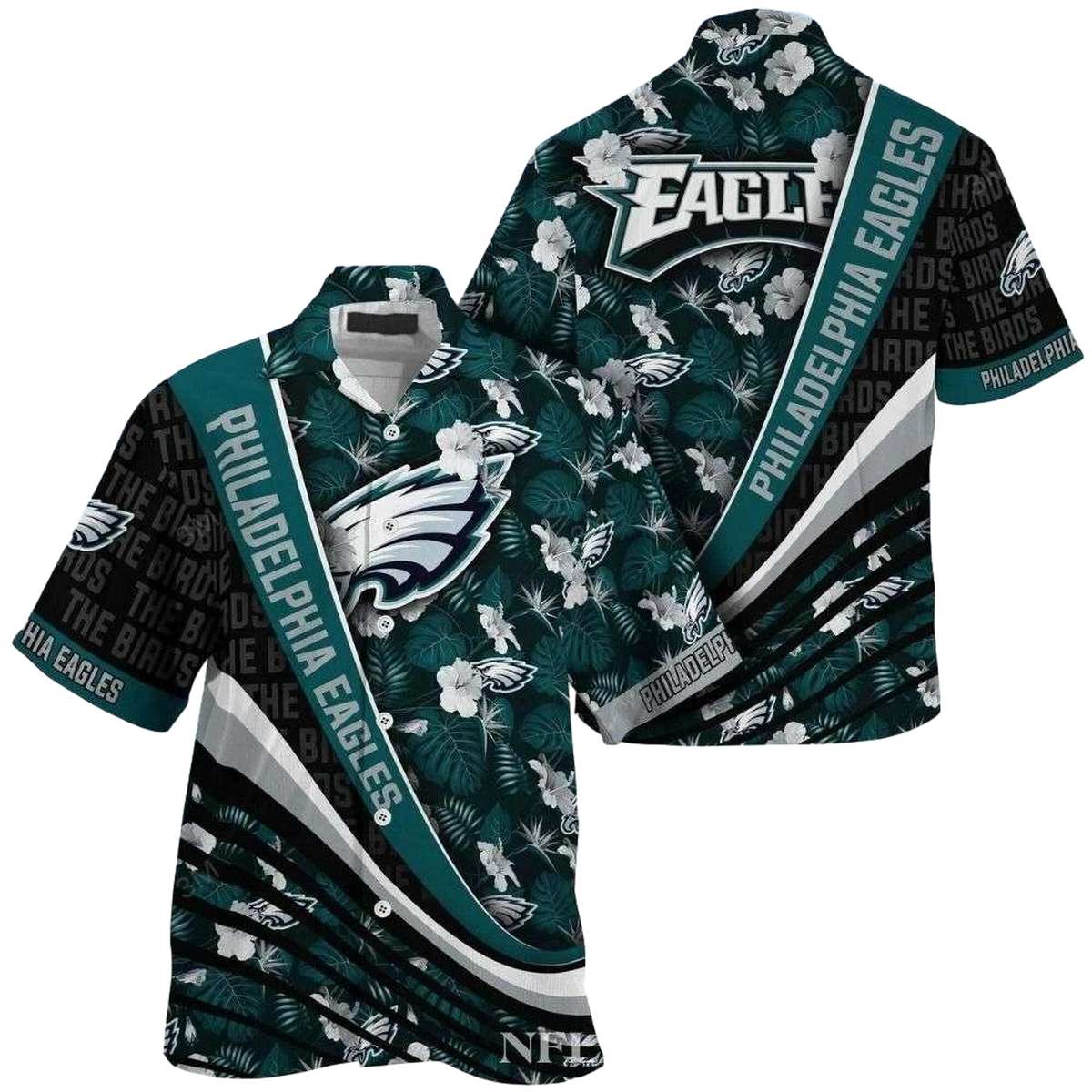 Eagles Love By The Shoreline Palm Leaves Hawaiian Aloha Shirt - Moonbestprint