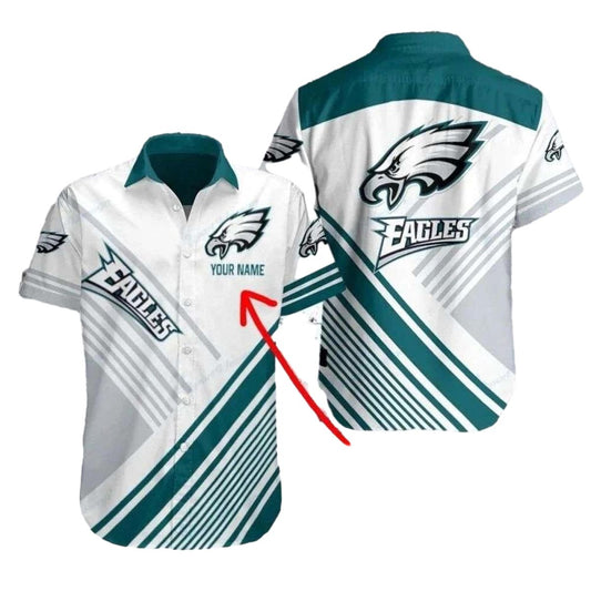 Personalized Eagles Striped Flight 2025 Hawaiian Shirt - Moonbestprint