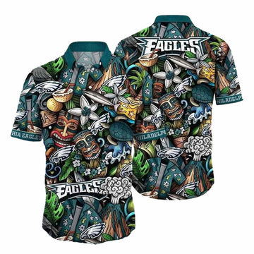 Philadelphia Eagles Eagles Tribal Pride In Midnight Green Hawaiian Shirt - Moonbestprint