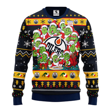 Edmonton Oilers 12 Grinch Xmas Day Ugly Christmas Sweater, Grinch Xmas Sweater Moonbestprint