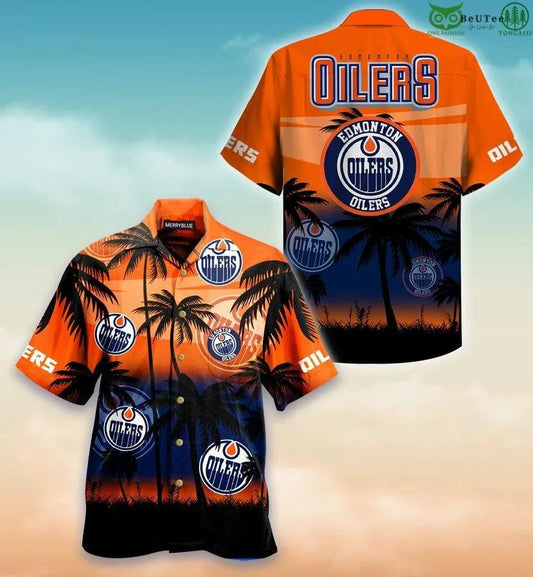 Edmonton Oilers Canadian Hockey Teams Hawaiian Shirt, NHL Hawaiian Shirt Moonbestprint