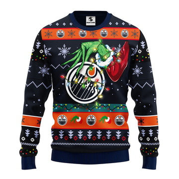 Edmonton Oilers Grinch Ugly Christmas Sweater, Grinch Xmas Sweater Moonbestprint