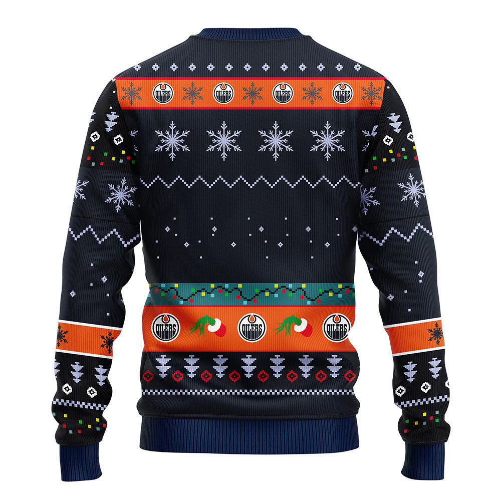 Edmonton Oilers Grinch Ugly Christmas Sweater, Grinch Xmas Sweater Moonbestprint