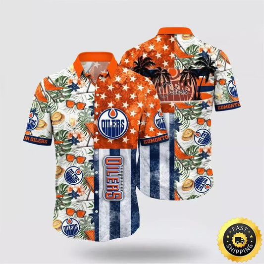 Edmonton Oilers Hawaiian Shirt 3, NHL Hawaiian Shirt Moonbestprint