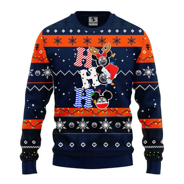Edmonton Oilers Hohoho Ugly Christmas Sweater, NHL Christmas Sweater Moonbestprint