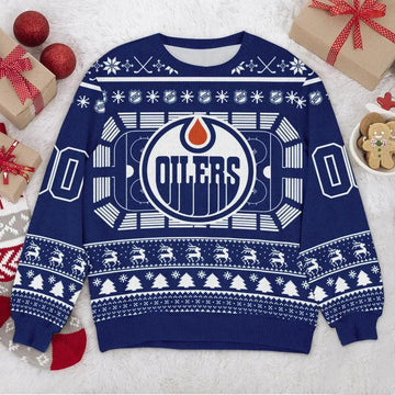 Edmonton Oilers NHL Custom Ugly Christmas Sweater, NHL Christmas Sweater Moonbestprint