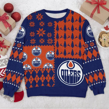 Edmonton Oilers NHL Ugly Christmas Sweater, NHL Christmas Sweater Moonbestprint