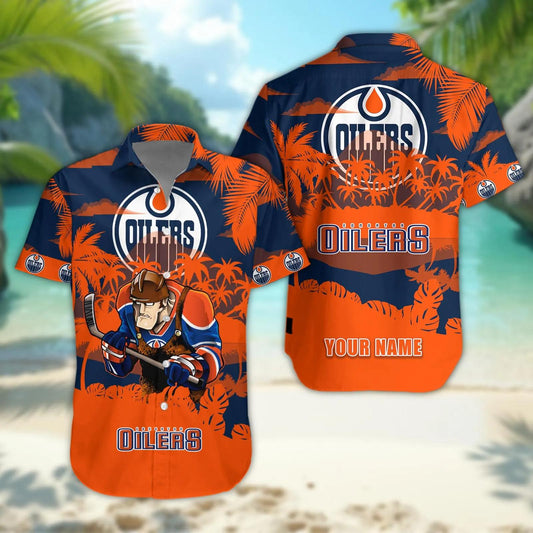 Edmonton Oilers Personalized Hawaiian Shirt – Custom Name, NHL Hawaiian Shirt Moonbestprint