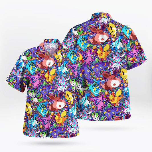 Eevee Evolutions Hawaiian Shirt Tropical Pokemon Style – Moonbestprint