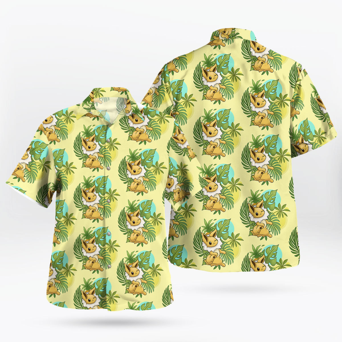 Eevee Pokemon Hawaiian Shirt Tropical Yellow Aloha – Moonbestprint