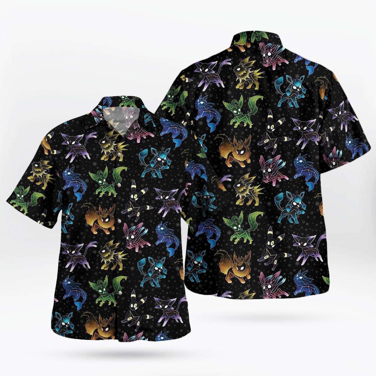 Eeveelution Galaxy Pokemon Hawaiian Shirt Black – Moonbestprint