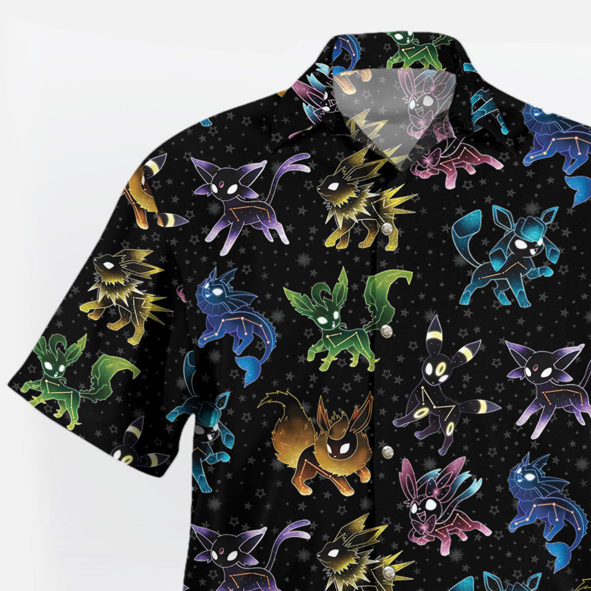 Eeveelution Galaxy Pokemon Hawaiian Shirt Black – Moonbestprint