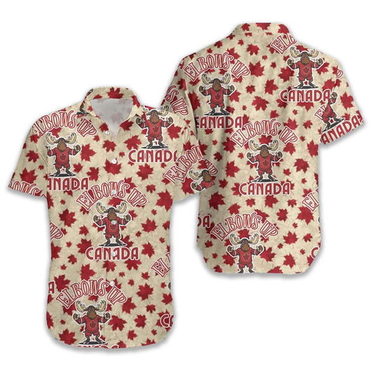 Elbows Up Canada Hawaiian Shirt Moonbestprint