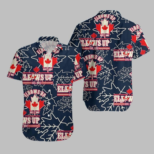 Elbows up Canada Hawaiian Shirt - Moonbestprint