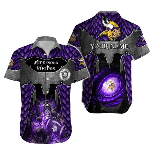 Enchanted Vikings Forest Moonlight Dragon Graphic Hawaiian Shirt - Moonbestprint