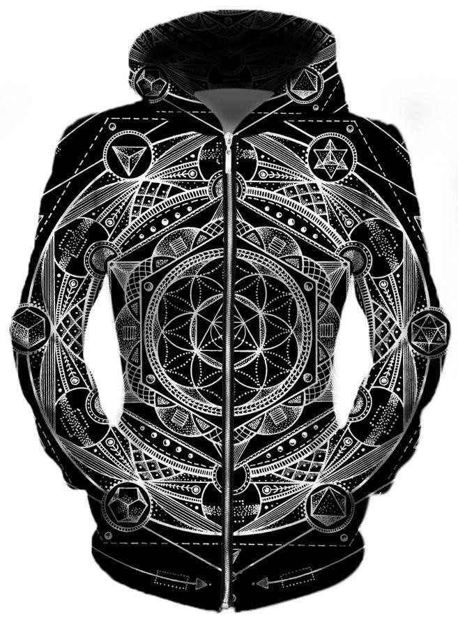 Esoteric Dark Unisex Zip-Up Hoodie -Moonbestprint